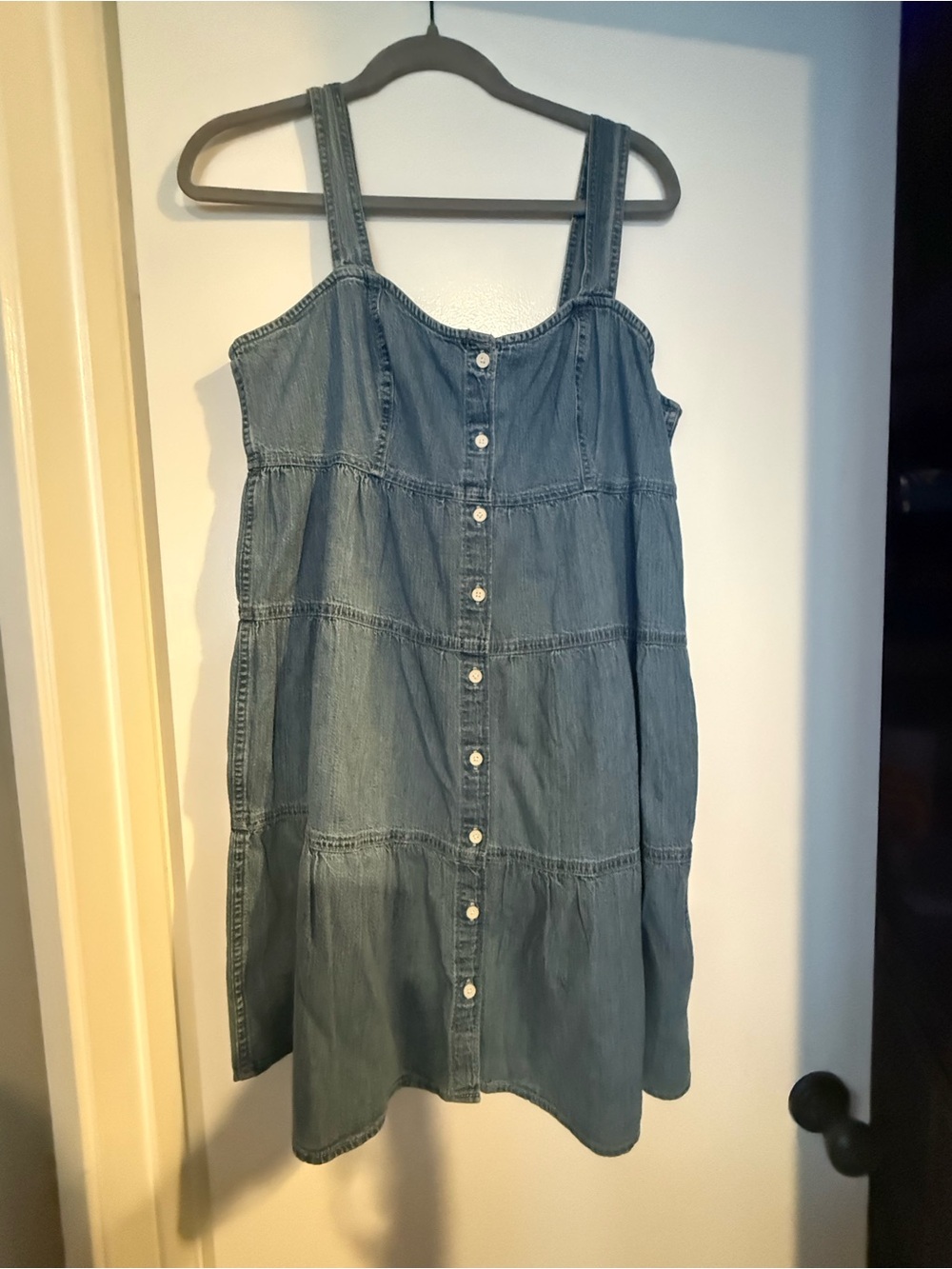 Levi’s Denim Button-Front Tank Dress - Blue